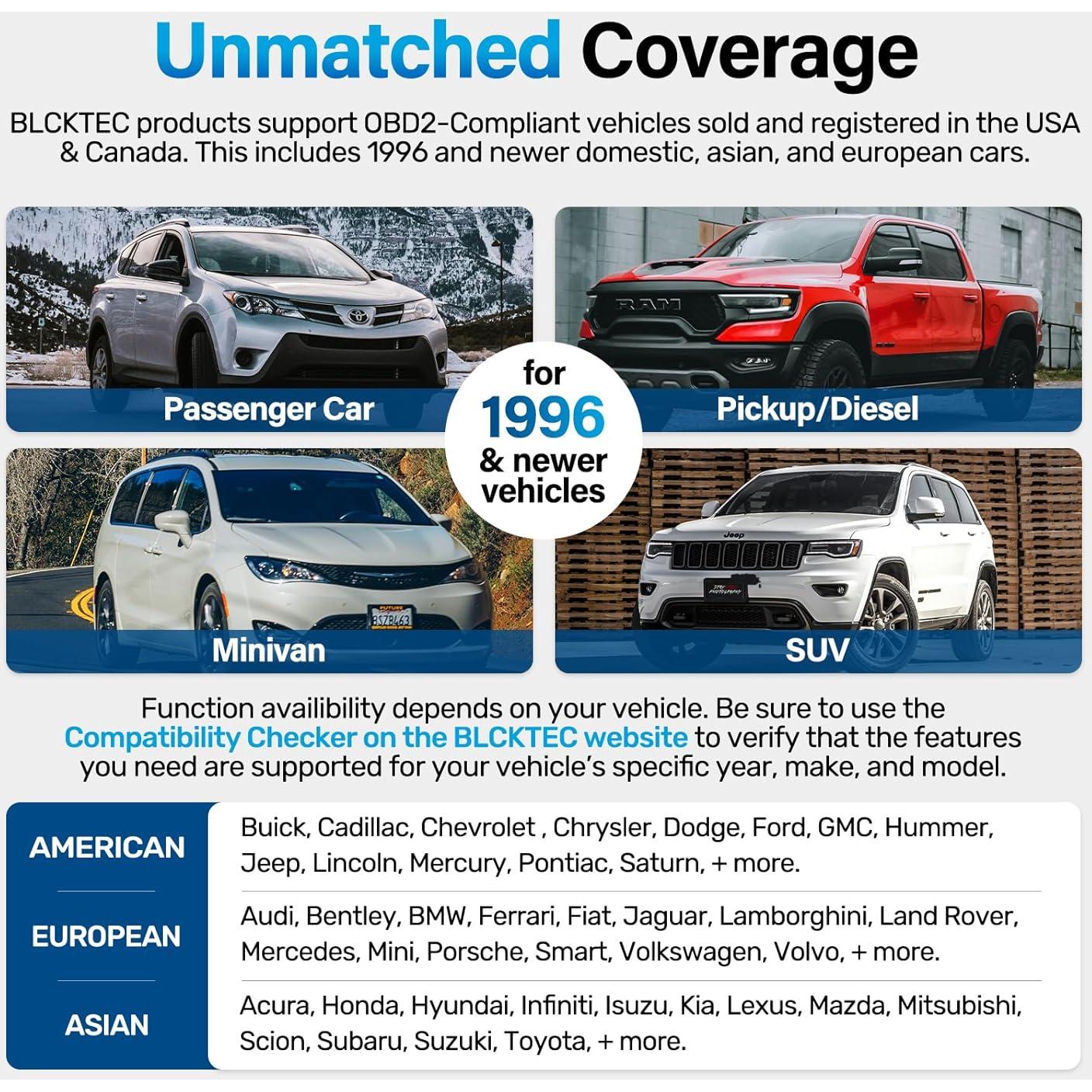 Lector de Códigos OBD2 BLCKTEC 420X con Bluetooth y Pantalla 2.4"