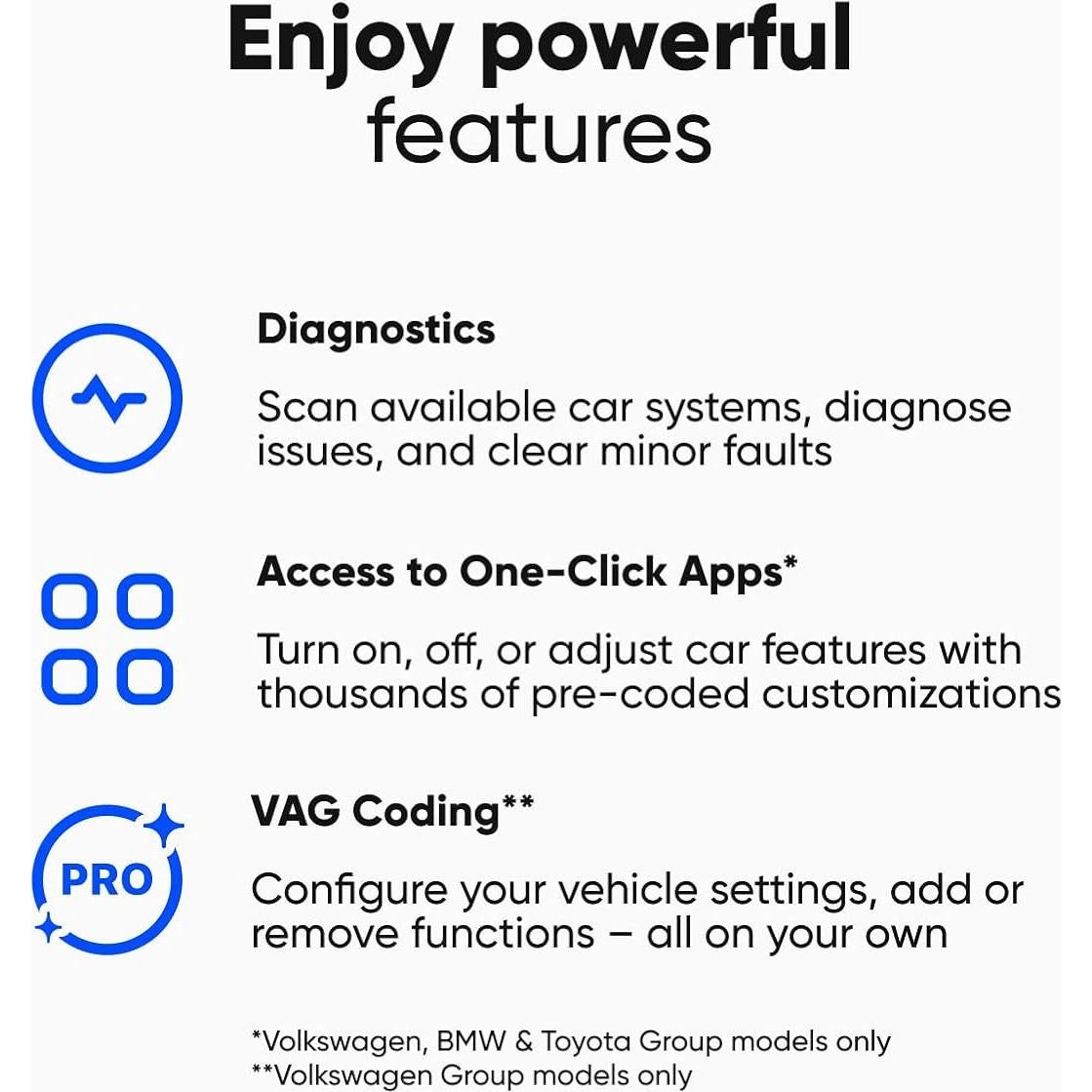 OBDeleven Lector OBD2 Bluetooth Pro para Volkswagen Audi