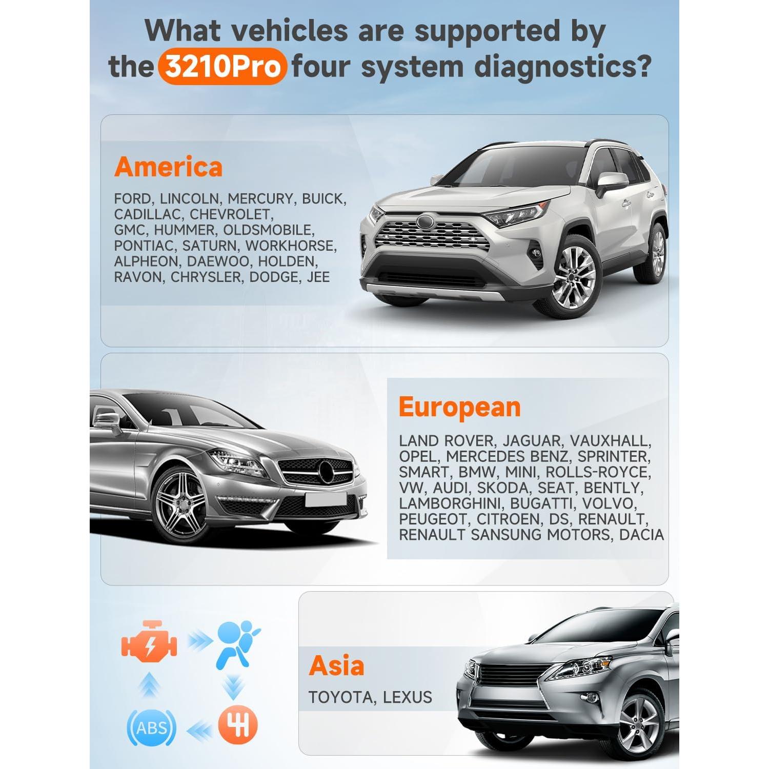 Escáner OBD2 Bluetooth AUTOPHIX 3210 Pro - Diagnóstico ABS, SRS, Motor