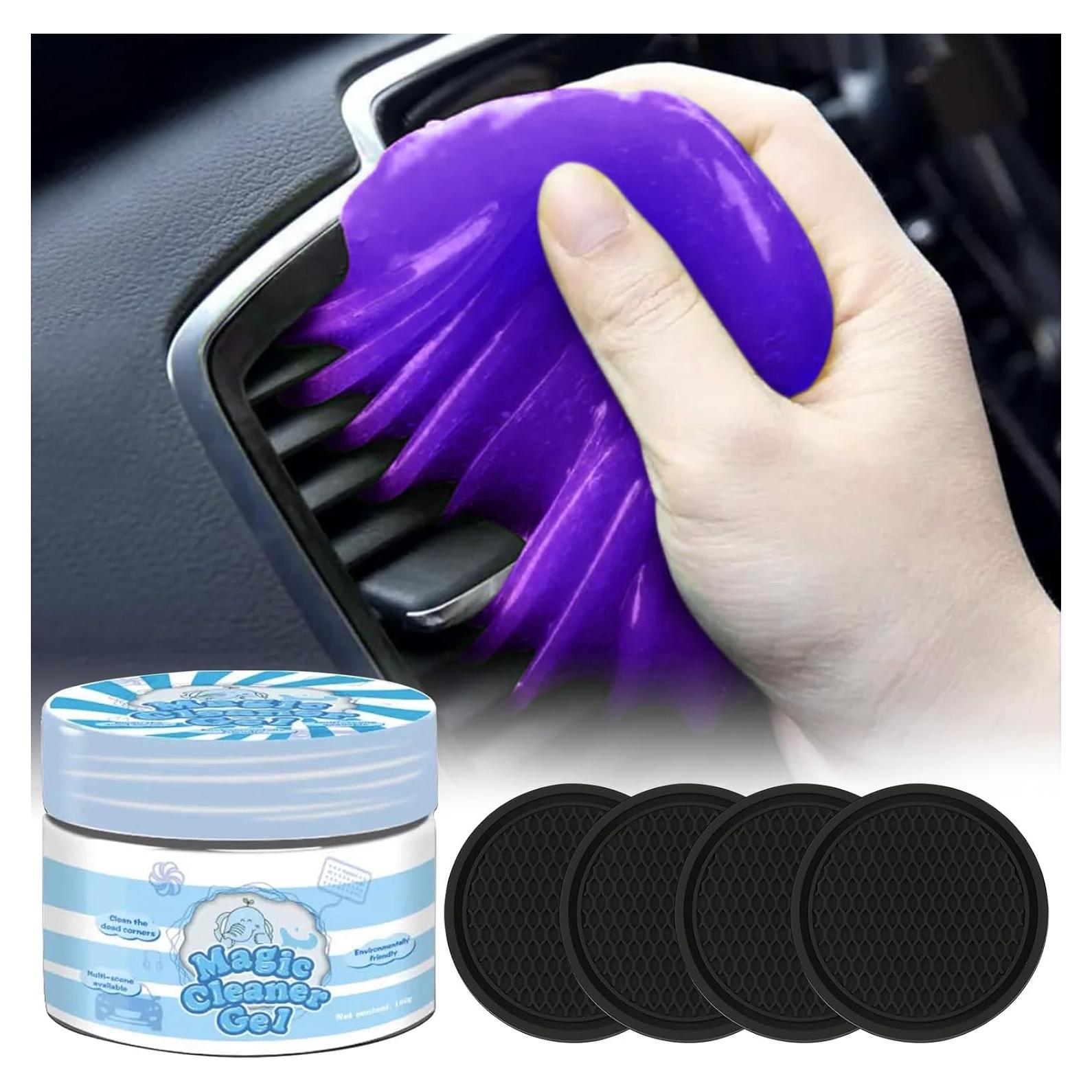 Gel de limpieza de automóviles Yesrock + 4 posavasos 7 cm
