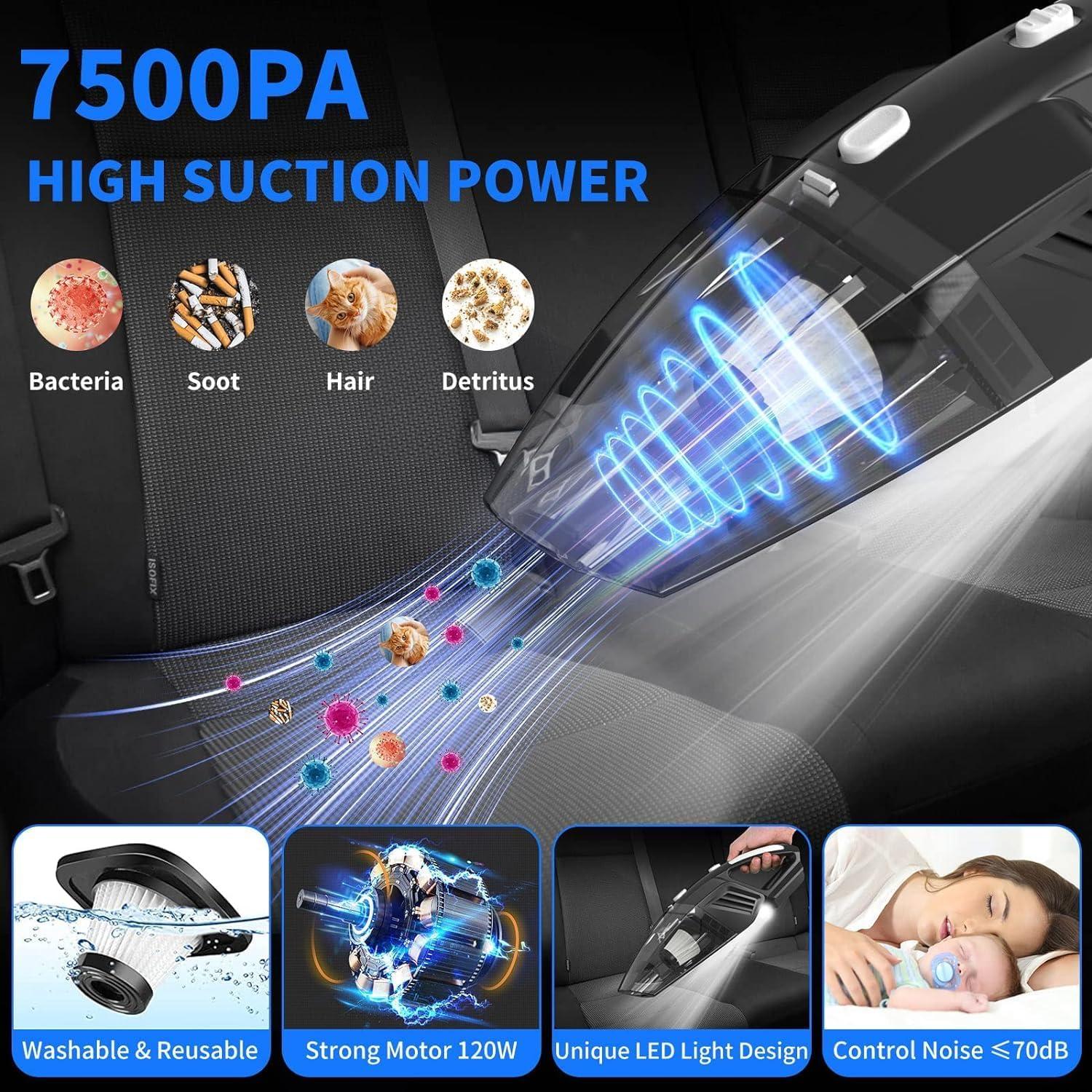 Kit de Detalle de Coche CYANBAMBOO 17 Piezas con Aspiradora