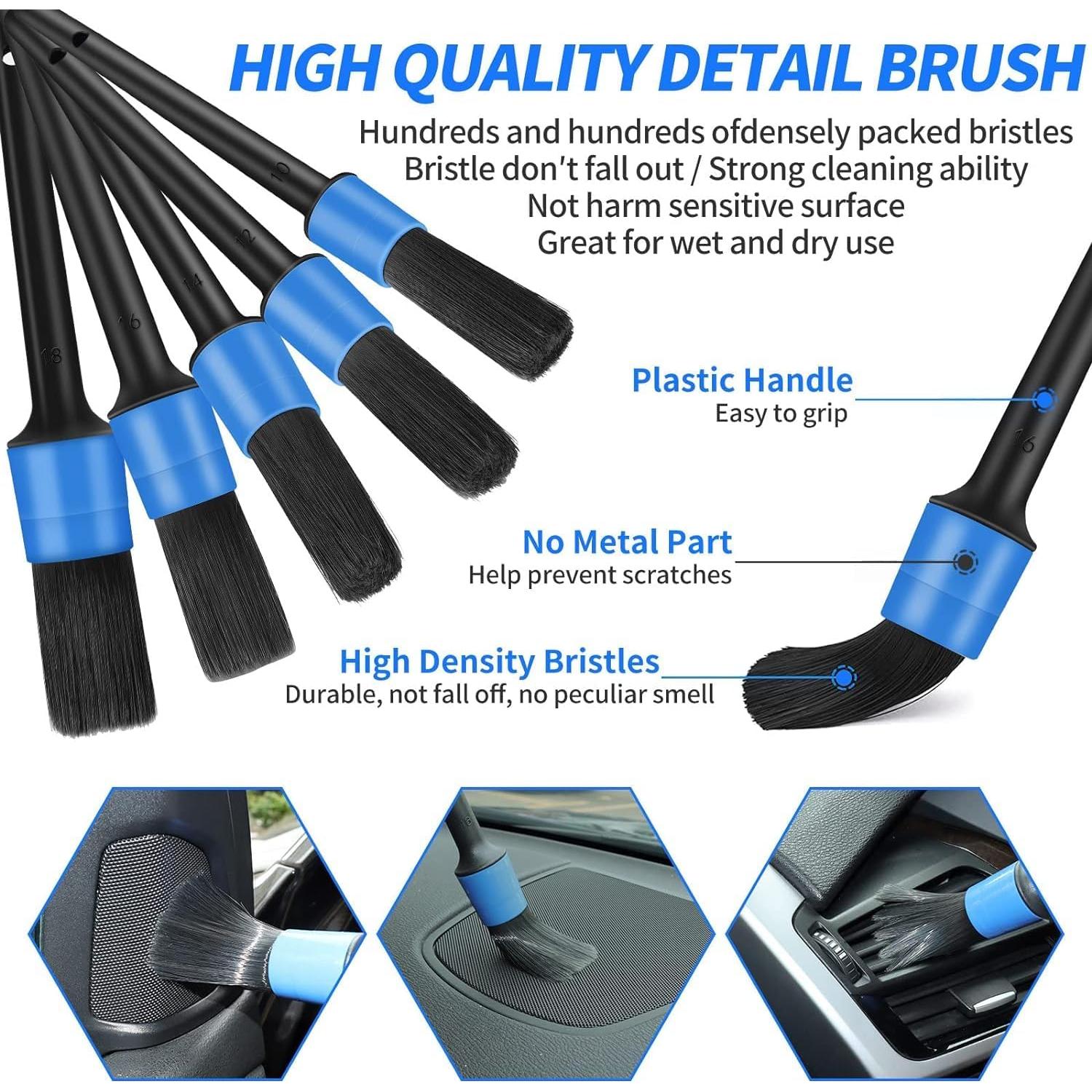 Kit de Detalle de Coche CYANBAMBOO 17 Piezas con Aspiradora