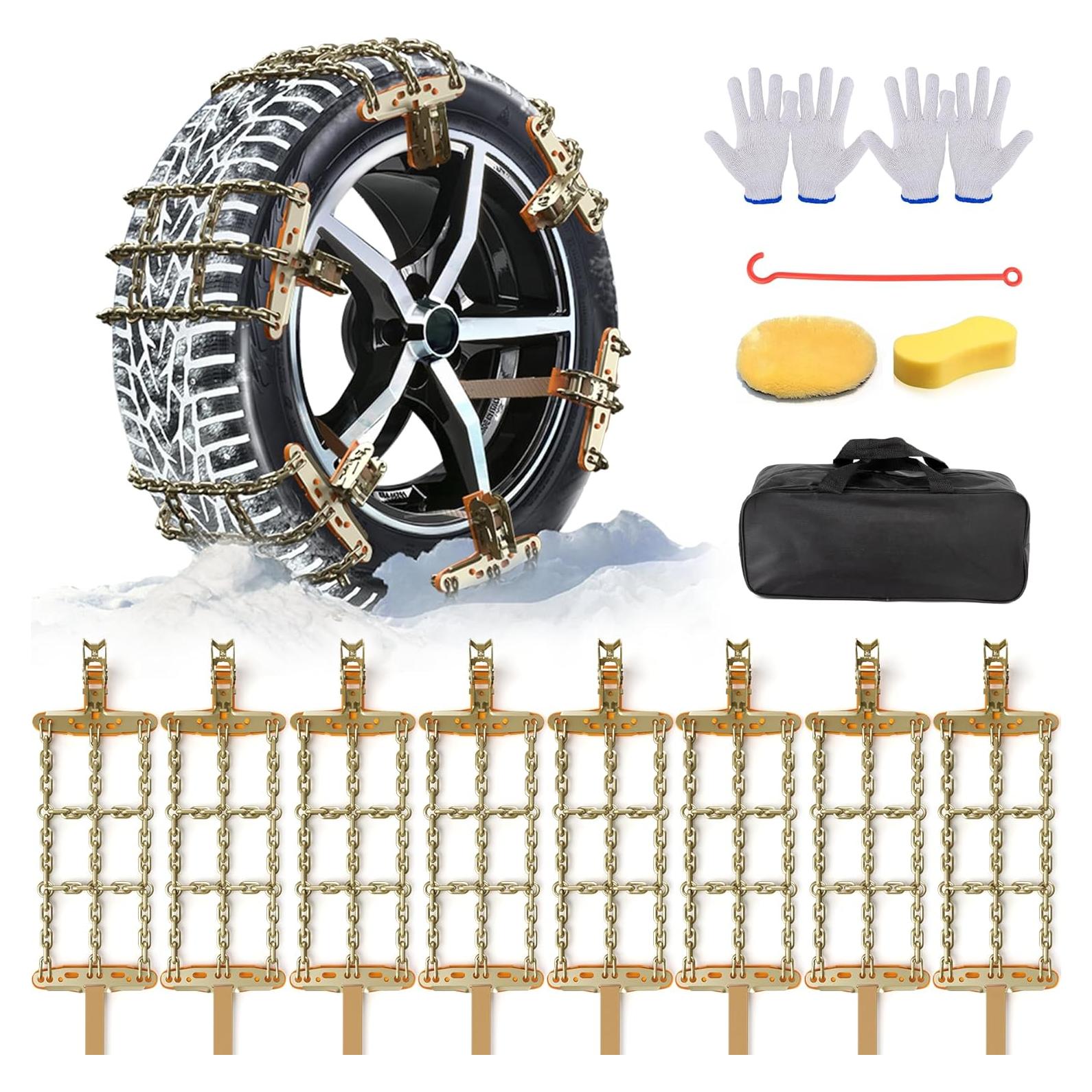 Cadenas de Nieve Antideslizantes SENWELL-KA 235-285mm - Paquete de 8