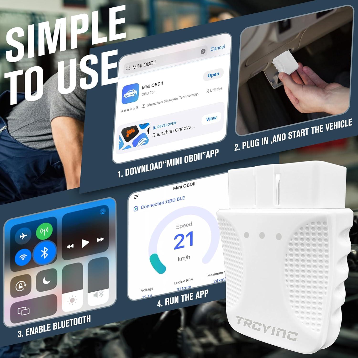 Lector de Escáner OBD2 TRCYINC V30 Bluetooth 5.4 Diagnóstico