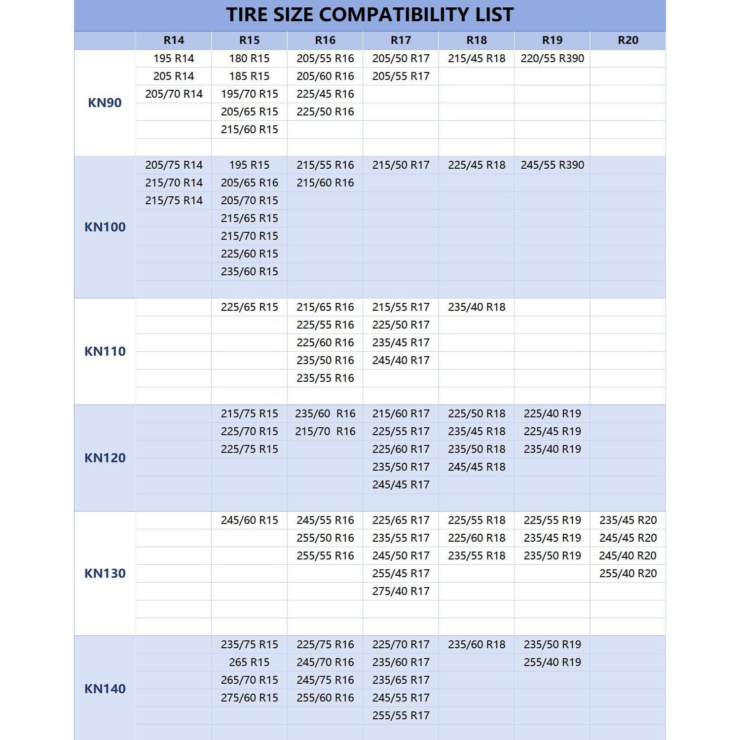 Cadenas de Nieve SCITOO KN140 para Neumáticos 15-20" - Juego de 2