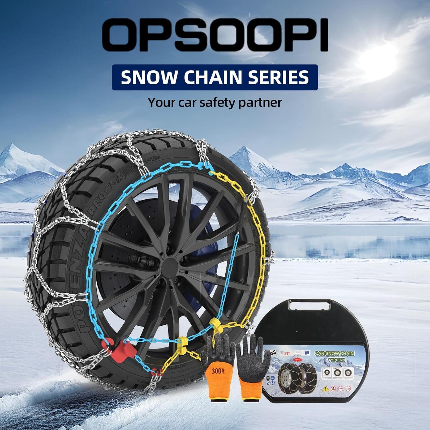 Cadenas de Nieve OPSOOPI HKN120 12mm para Autos y SUVs
