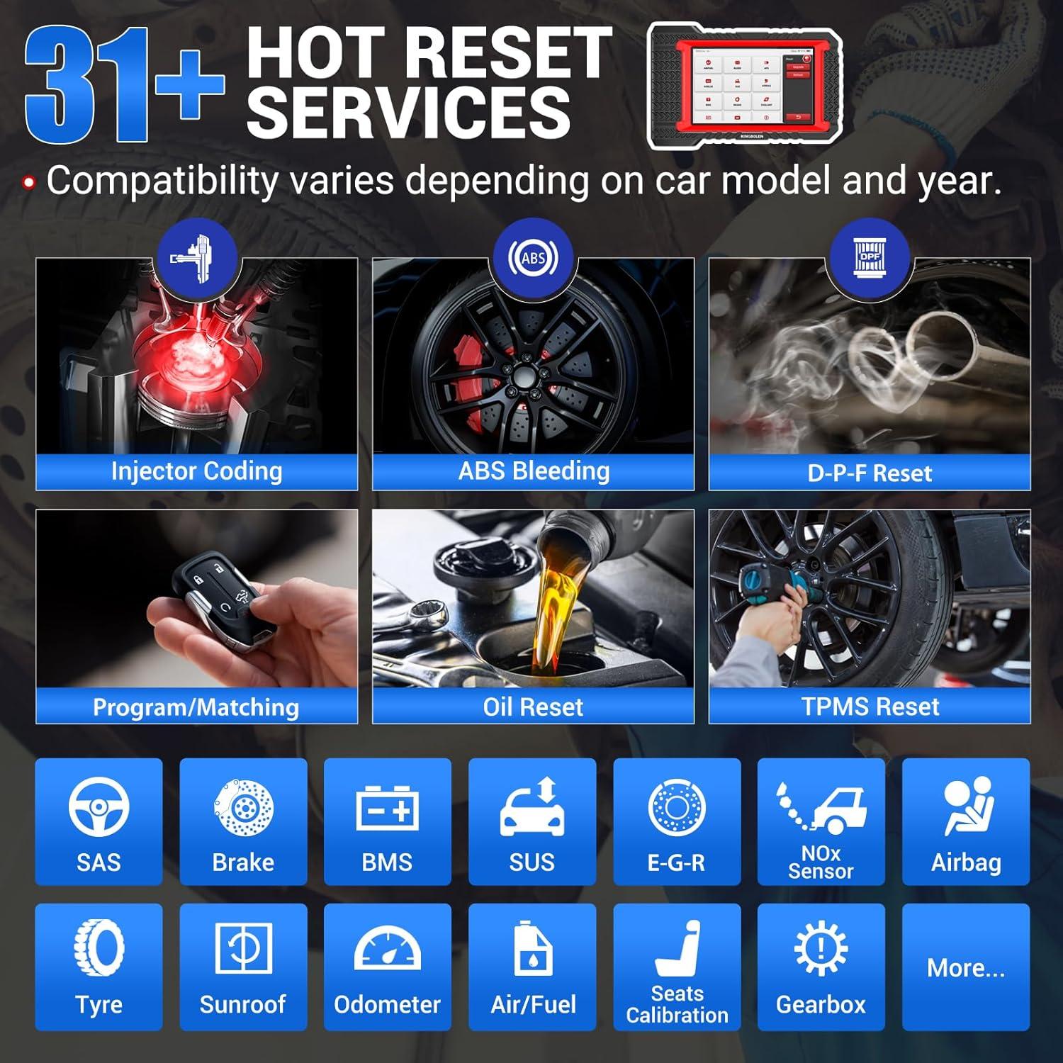 KINGBOLEN K7 OBD2 Scanner Bluetooth 2025 Bidirectional Scan Tool with Lifetime F.Ree Update(New Version), ECU Coding, 31+ Resets, Full System Car Diagnosis, FCA AutoAuth, Crankshaft Relearn