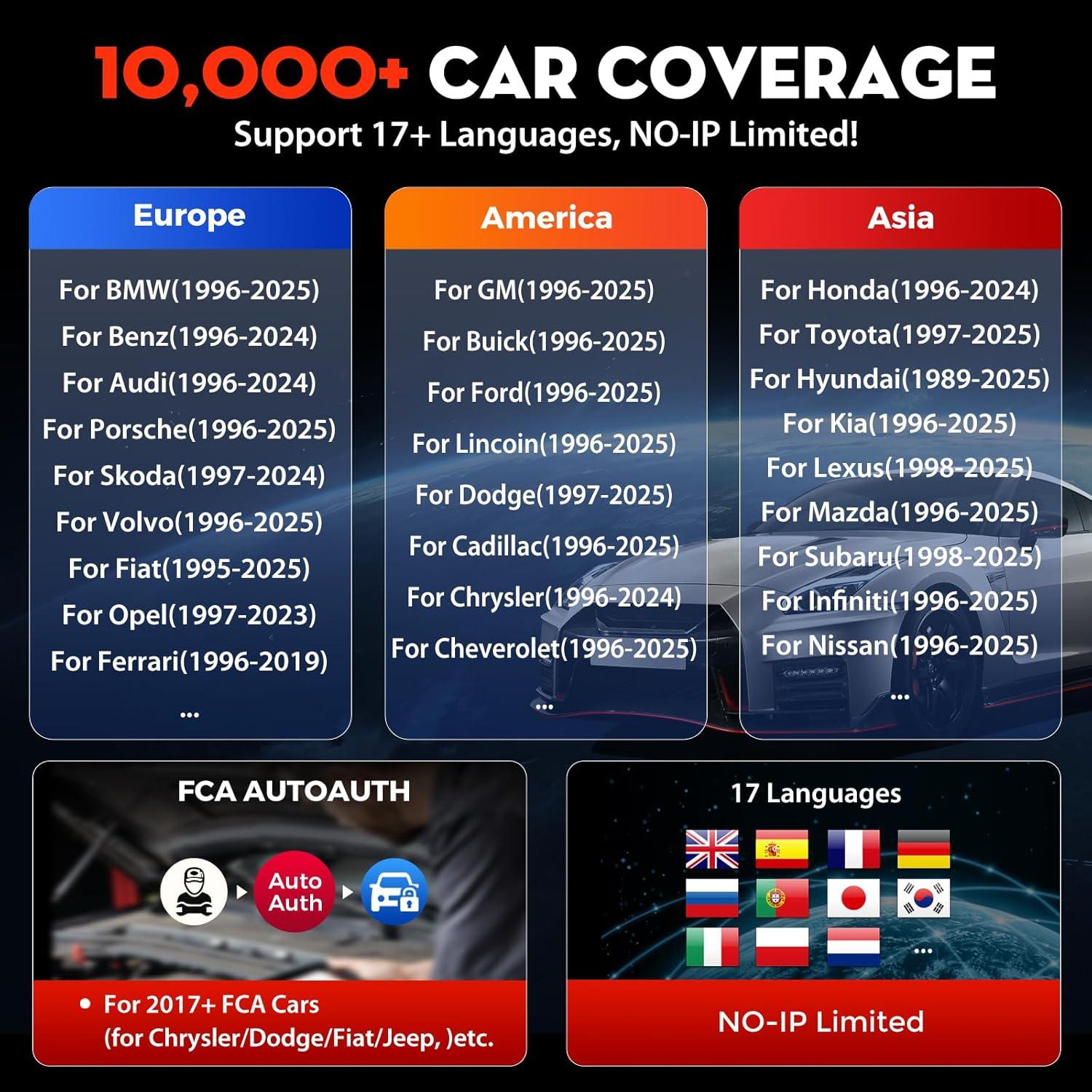 KINGBOLEN K7 OBD2 Scanner Bluetooth 2025 Bidirectional Scan Tool with Lifetime F.Ree Update(New Version), ECU Coding, 31+ Resets, Full System Car Diagnosis, FCA AutoAuth, Crankshaft Relearn