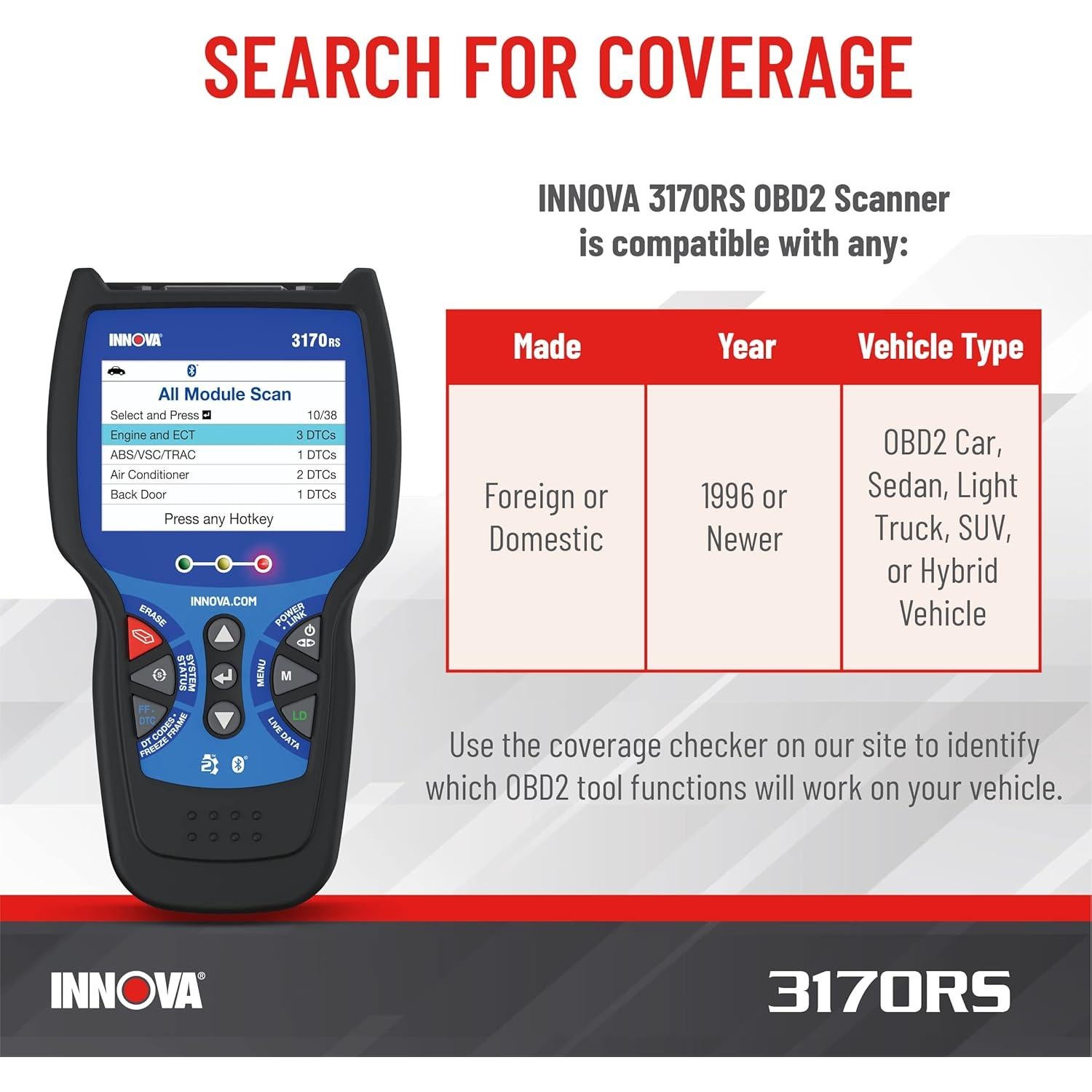 Escáner OBD2 Innova 3170RS - Diagnóstico ABS y Luz de Motor