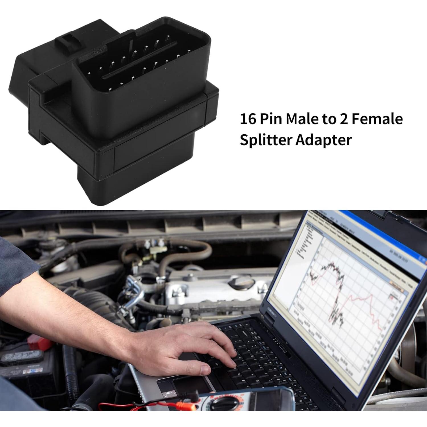 Adaptador OBD2 Divisor 16 Pines Macho a 2 Hembras Locadence