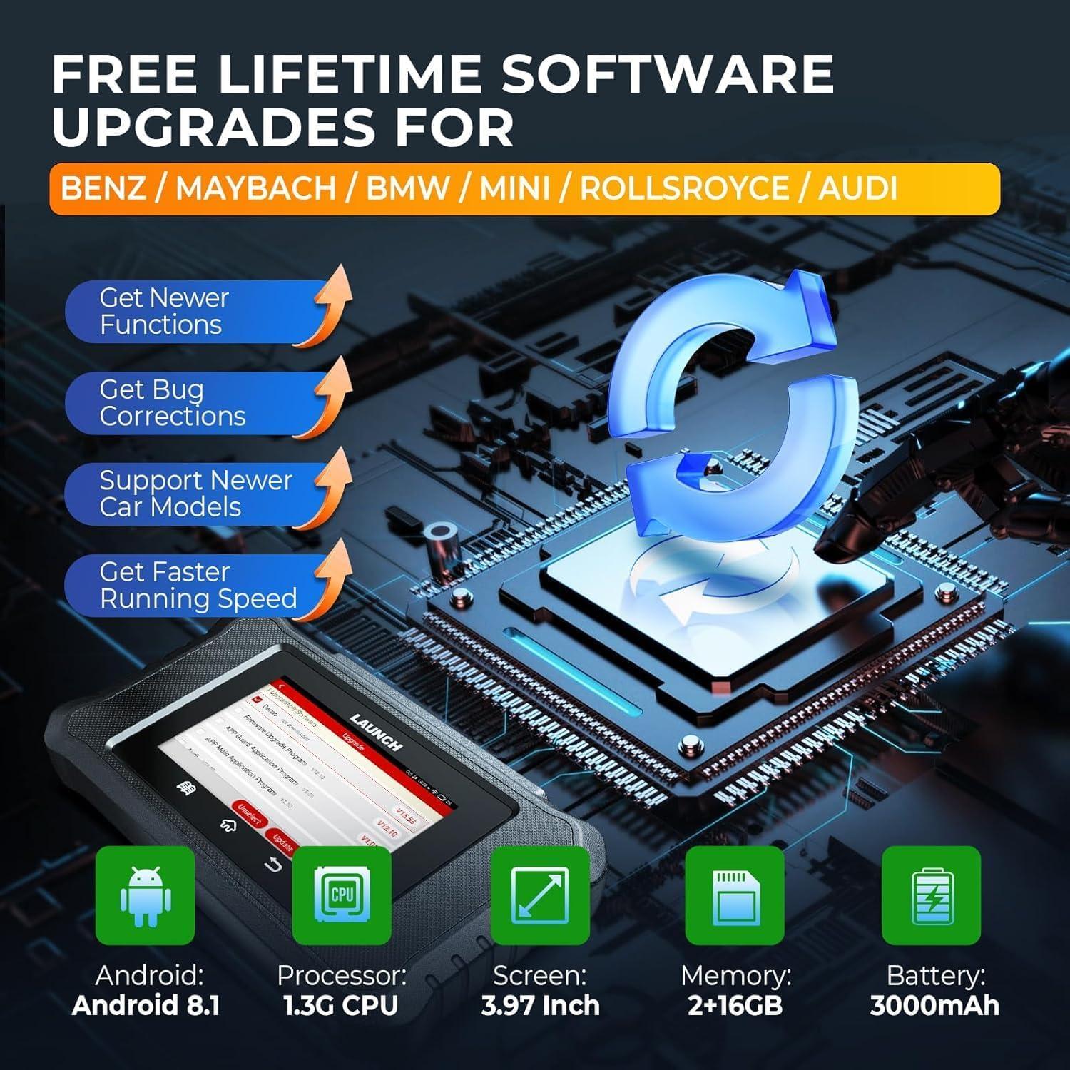 Escáner OBD2 LAUNCH Creader Elite 2.0 BBA para BMW y Benz