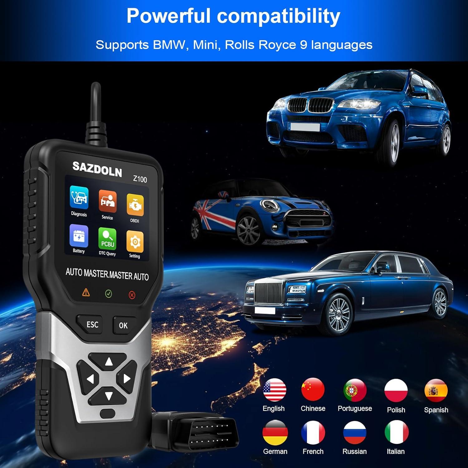 Escáner OBD2 SAZDOLN Z100 para BMW y Mini - Diagnóstico Completo