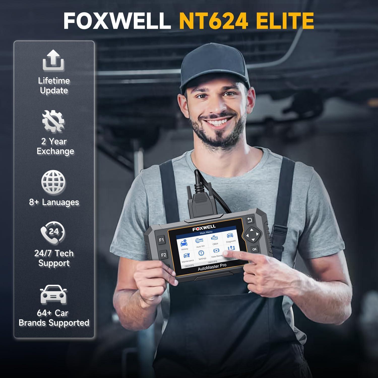 Escáner OBD2 FOXWELL NT624 Elite - Diagnóstico Completo