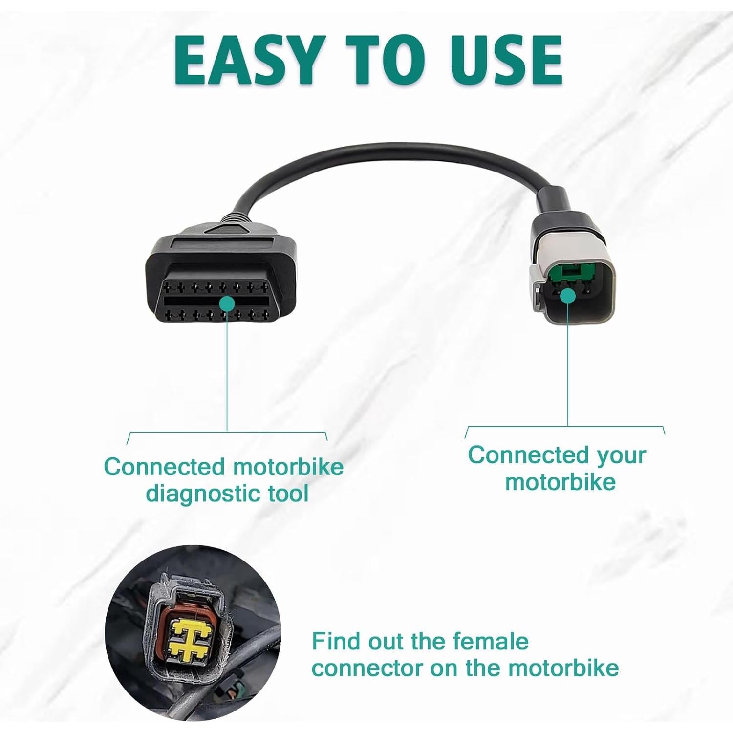 Cable Adaptador OBD1 6 Pines PARANNIC para BRP Moto ATV UTV