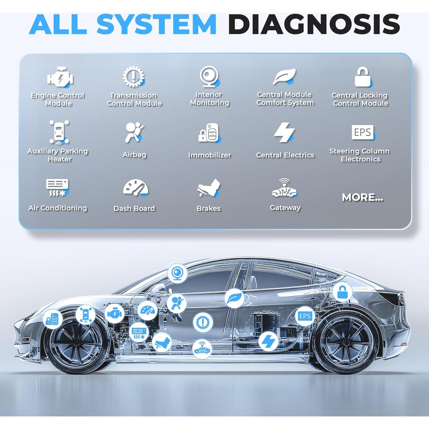 AUTOPHIX 7610P+ Fit for VW Audi, Full System Diagnostic Tool, All Reset Service, Fit for Volkswagen Audi Skoda Seat, Full OBD2 Code Reader with Battery Registration Oil Reset