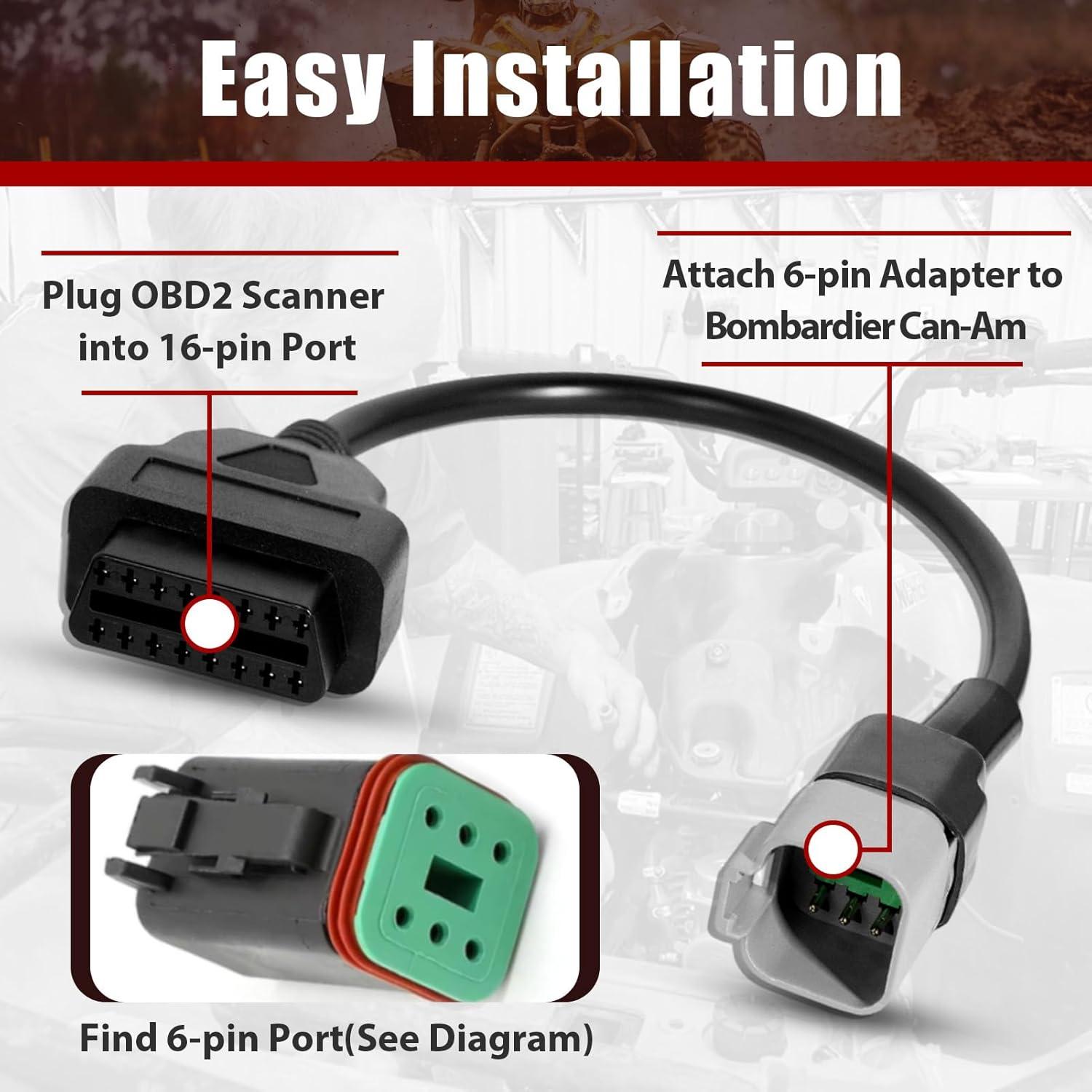 Adaptador OBD2 6pin a 16pin StreytoTek para Bombardier