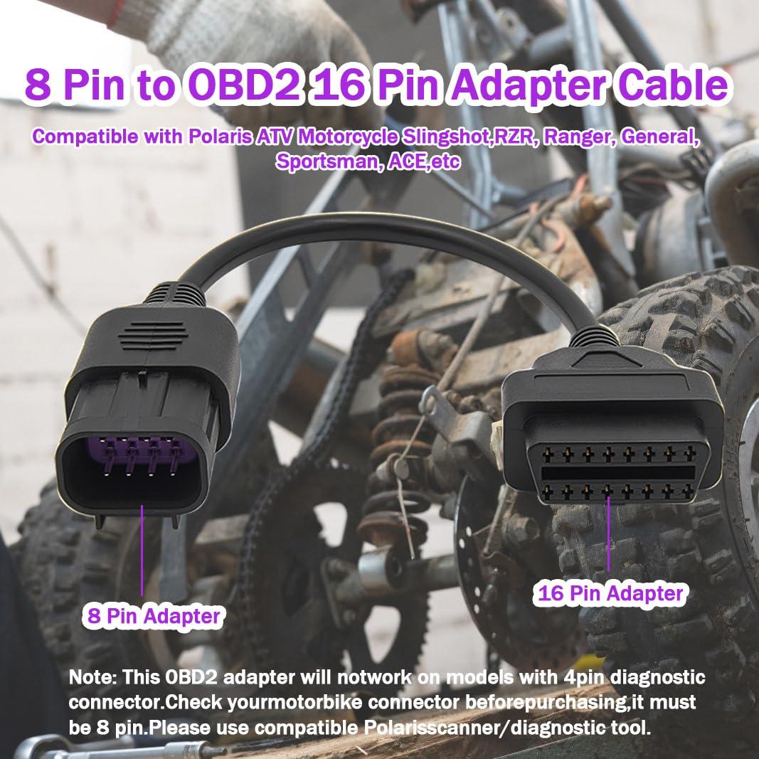 Cable Adaptador OBD2 16 Pines a 8 Pines para Polaris