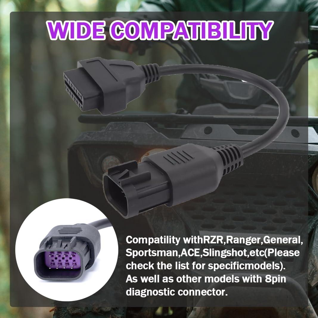 Cable Adaptador OBD2 16 Pines a 8 Pines para Polaris