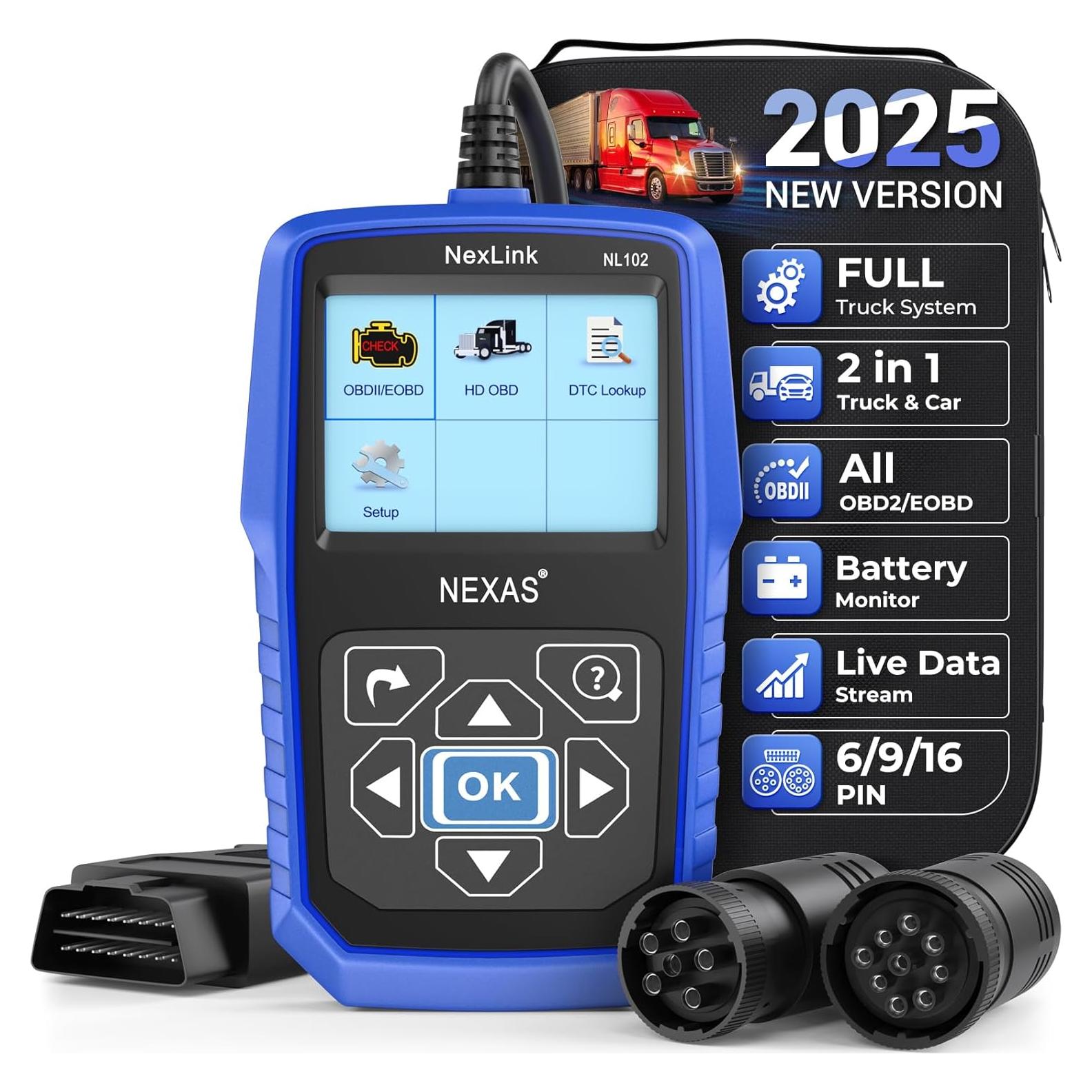 Escáner de Camiones NEXAS NL102 OBD2 Completo 0.85kg