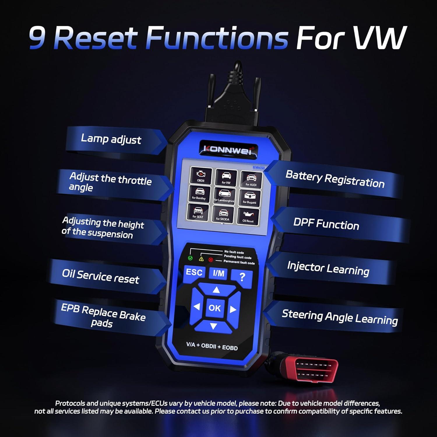 Escáner OBD2 KONNWEI KW450 para VW Audi Skoda Seat