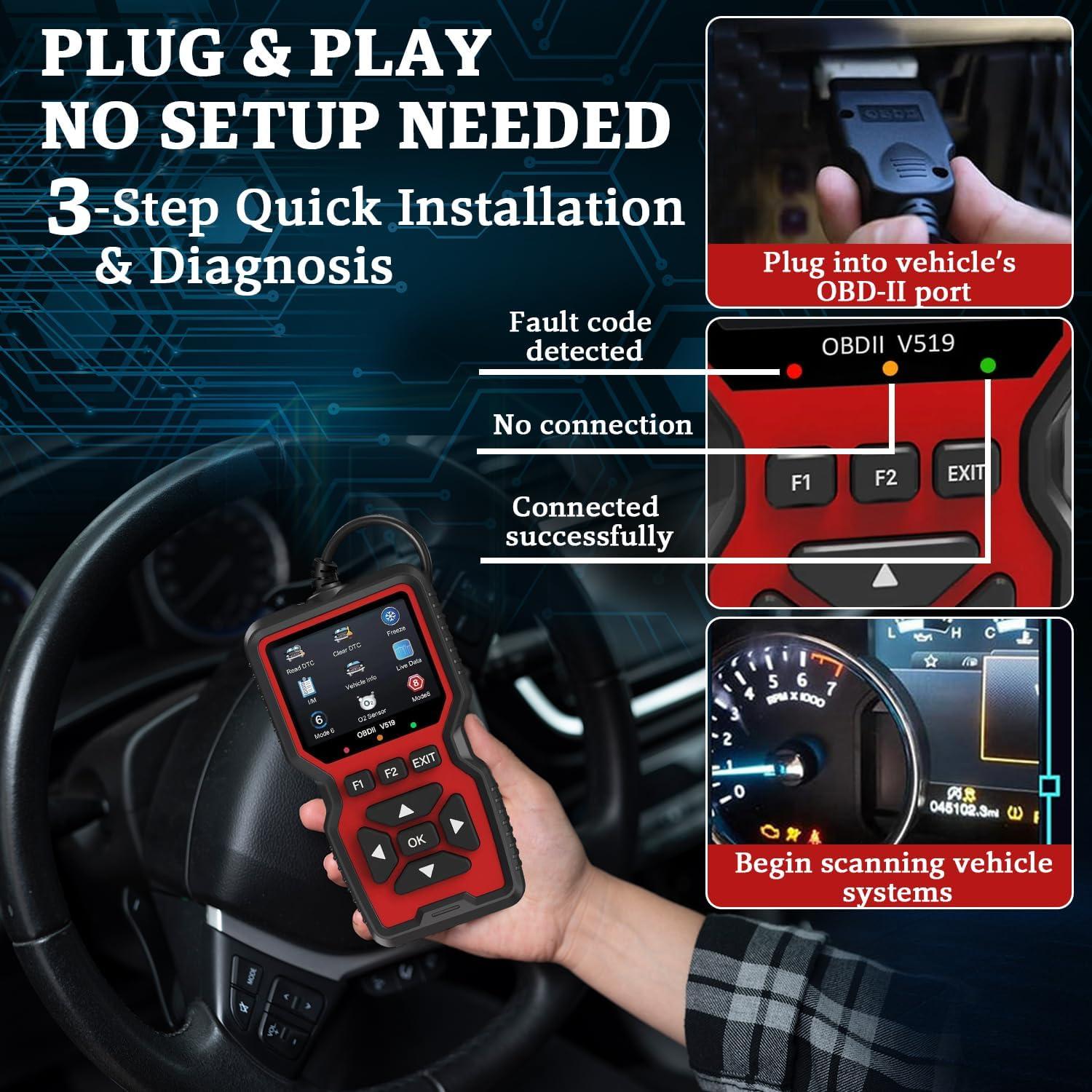 Escáner OBD2 CrysGuard V519 - Diagnóstico Profesional 2025