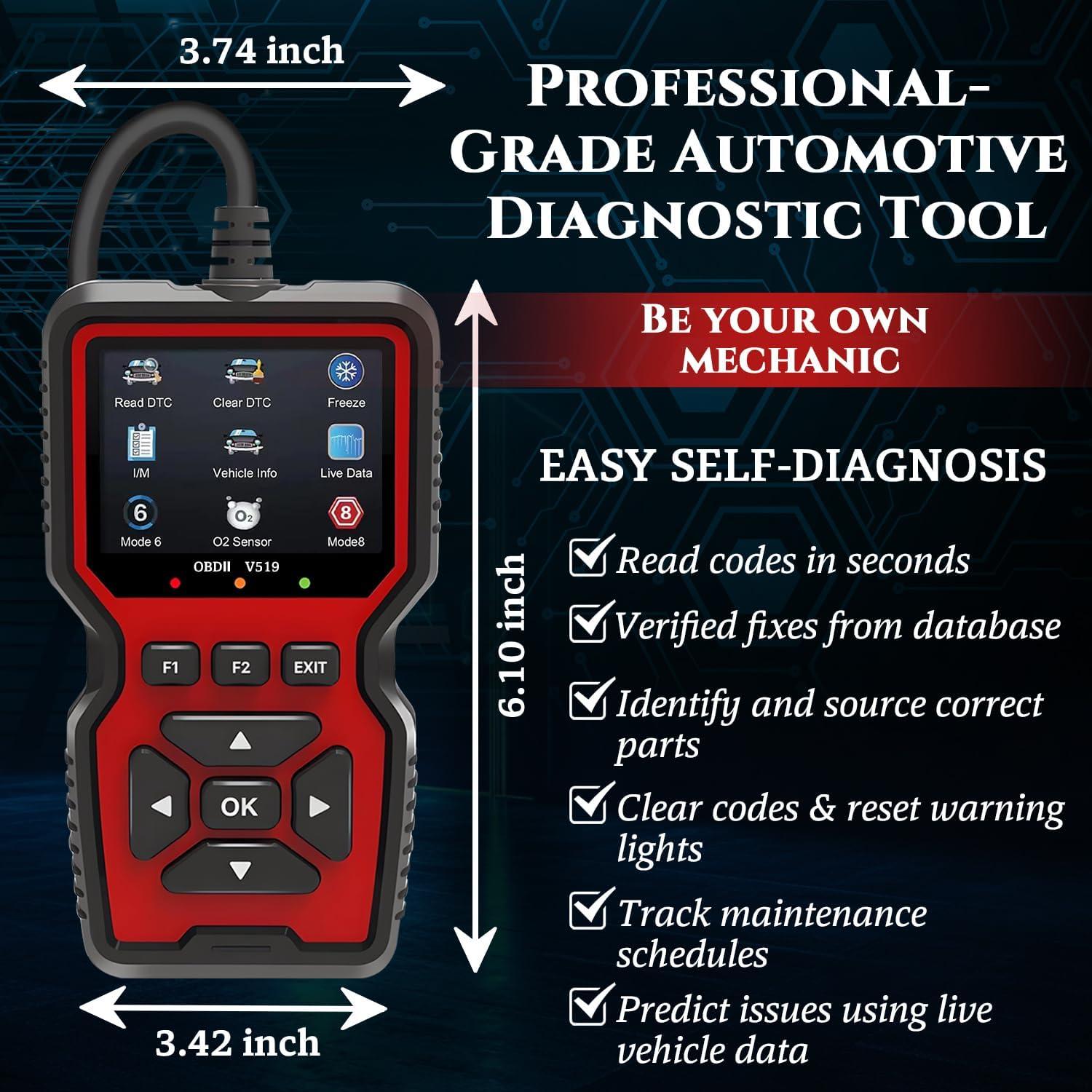 Escáner OBD2 CrysGuard V519 - Diagnóstico Profesional 2025
