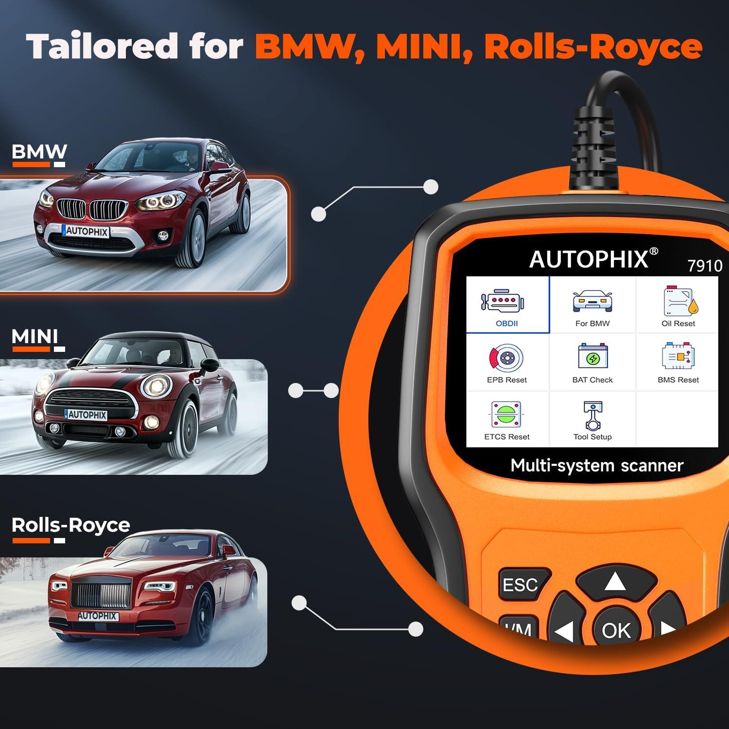 Escáner OBD2 AUTOPHIX 7910P+ para BMW y MINI - Diagnóstico Completo