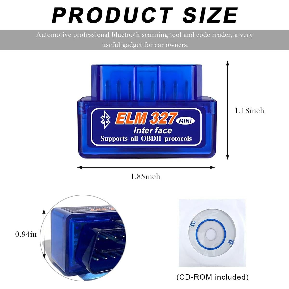 Escáner de Diagnóstico FSTURIOS ELM327 OBDII Bluetooth 12V