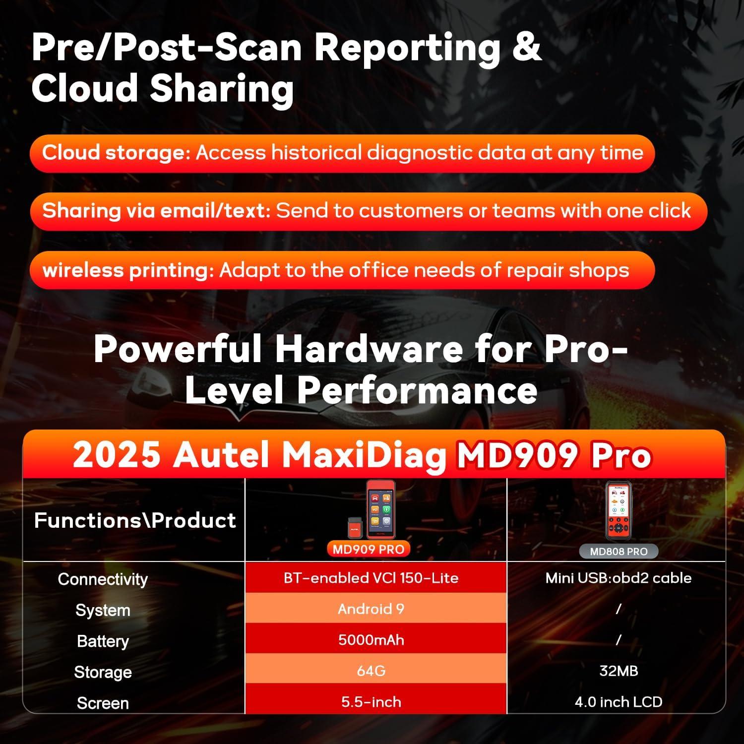 Escáner OBD2 Autel MaxiDiag MD909 Pro, Diagnóstico Completo