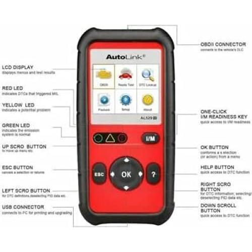 Escáner OBD2 Autel AL529HD para Camiones Pesados
