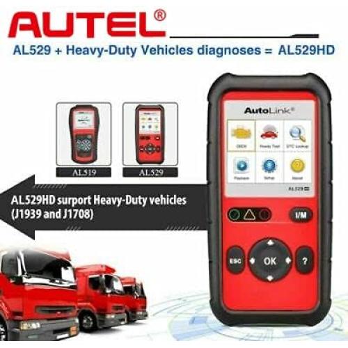 Escáner OBD2 Autel AL529HD para Camiones Pesados