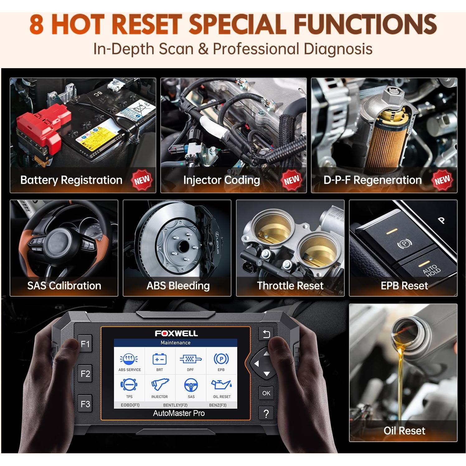 Escáner OBD2 FOXWELL NT624 Elite con 8 Funciones Avanzadas