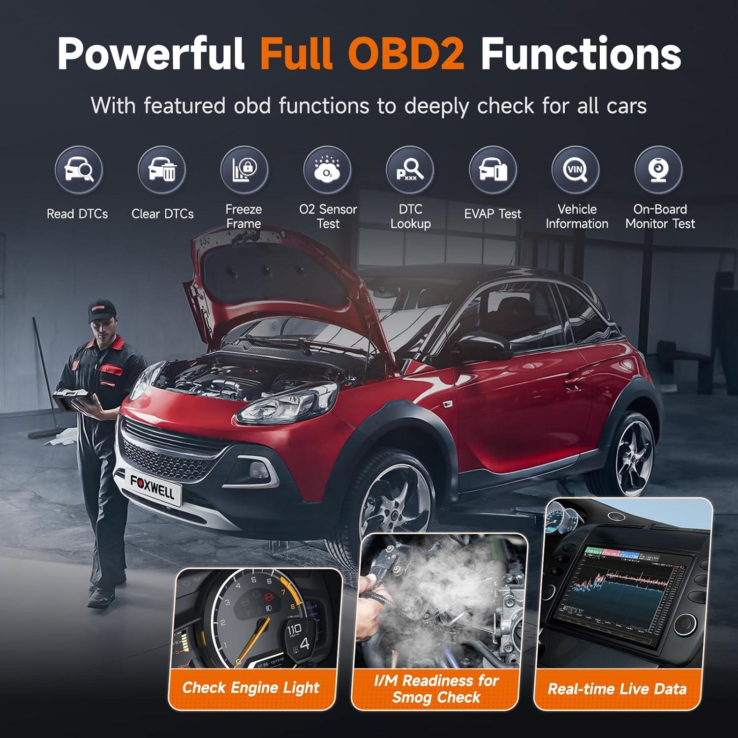 Escáner OBD2 FOXWELL NT624 Elite con 8 Funciones Avanzadas