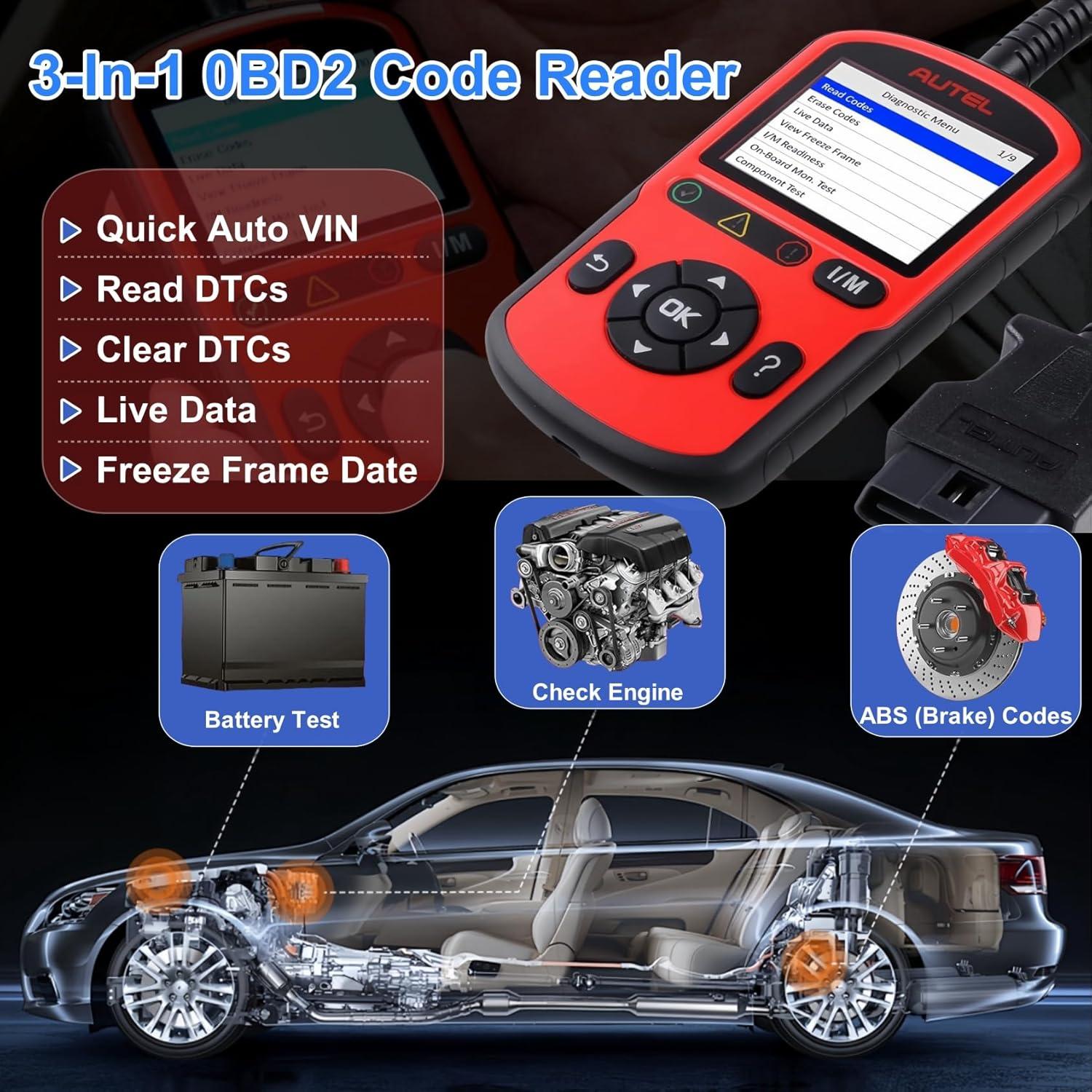 Escáner OBD2 Autel AL549 con Diagnóstico ABS y Prueba de Batería