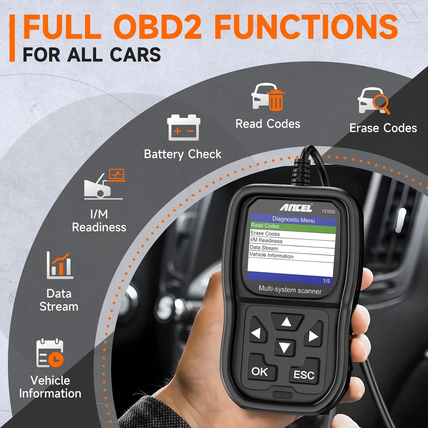 Escáner OBD2 ANCEL FD500 para Ford Lincoln - Diagnóstico completo