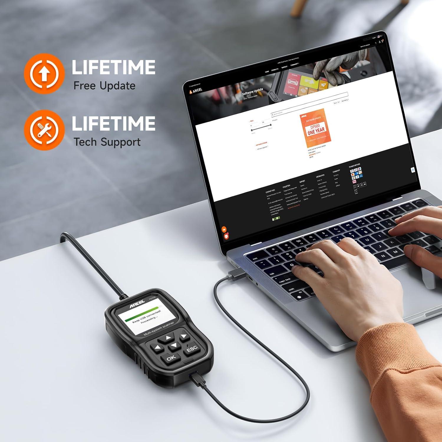 Escáner OBD2 ANCEL FD500 para Ford Lincoln - Diagnóstico completo