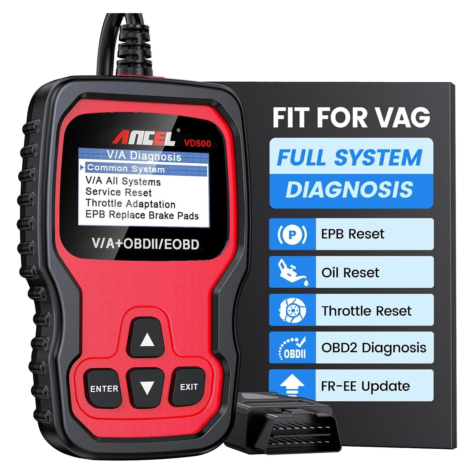 ANCEL VD500 Escáner OBD2 para Volkswagen Audi Skoda Seat