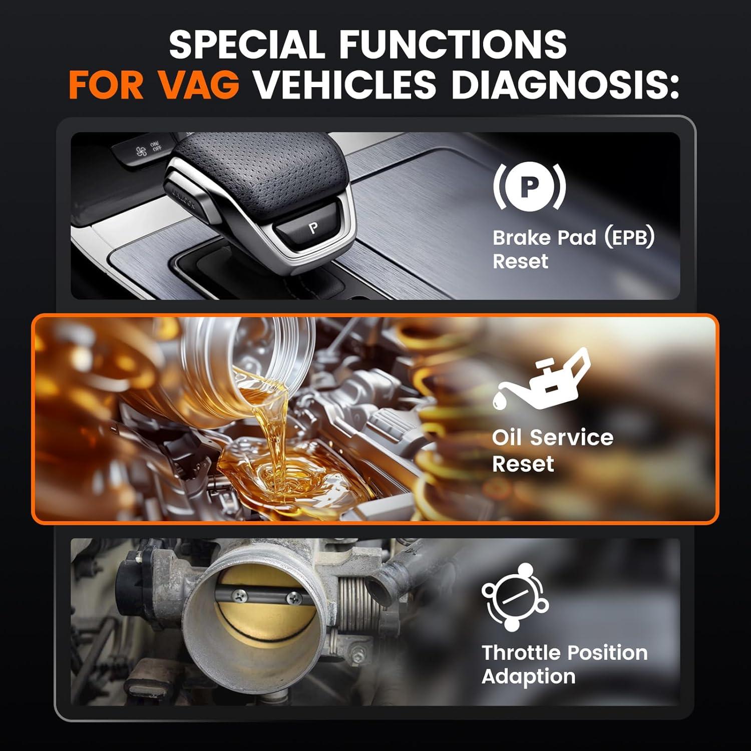 ANCEL VD500 Escáner OBD2 para Volkswagen Audi Skoda Seat