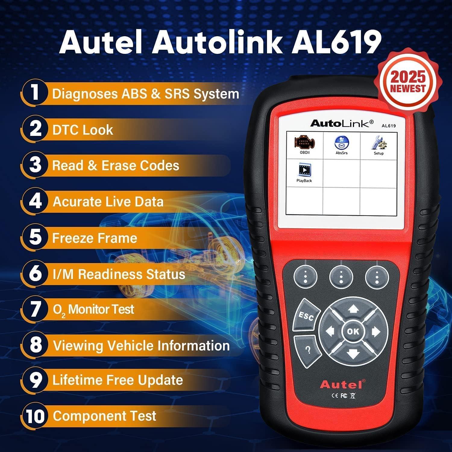 Escáner de Diagnóstico OBD2 Autel AL619 - ABS SRS 10 Modos