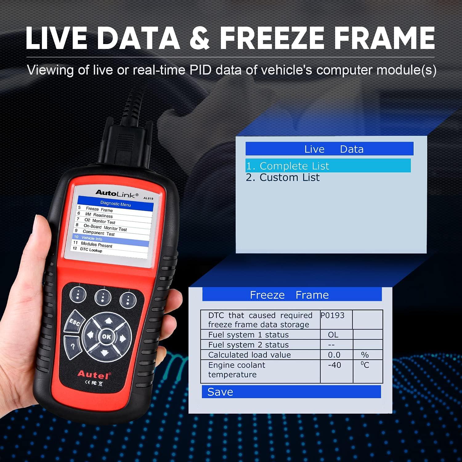 Escáner de Diagnóstico OBD2 Autel AL619 - ABS SRS 10 Modos
