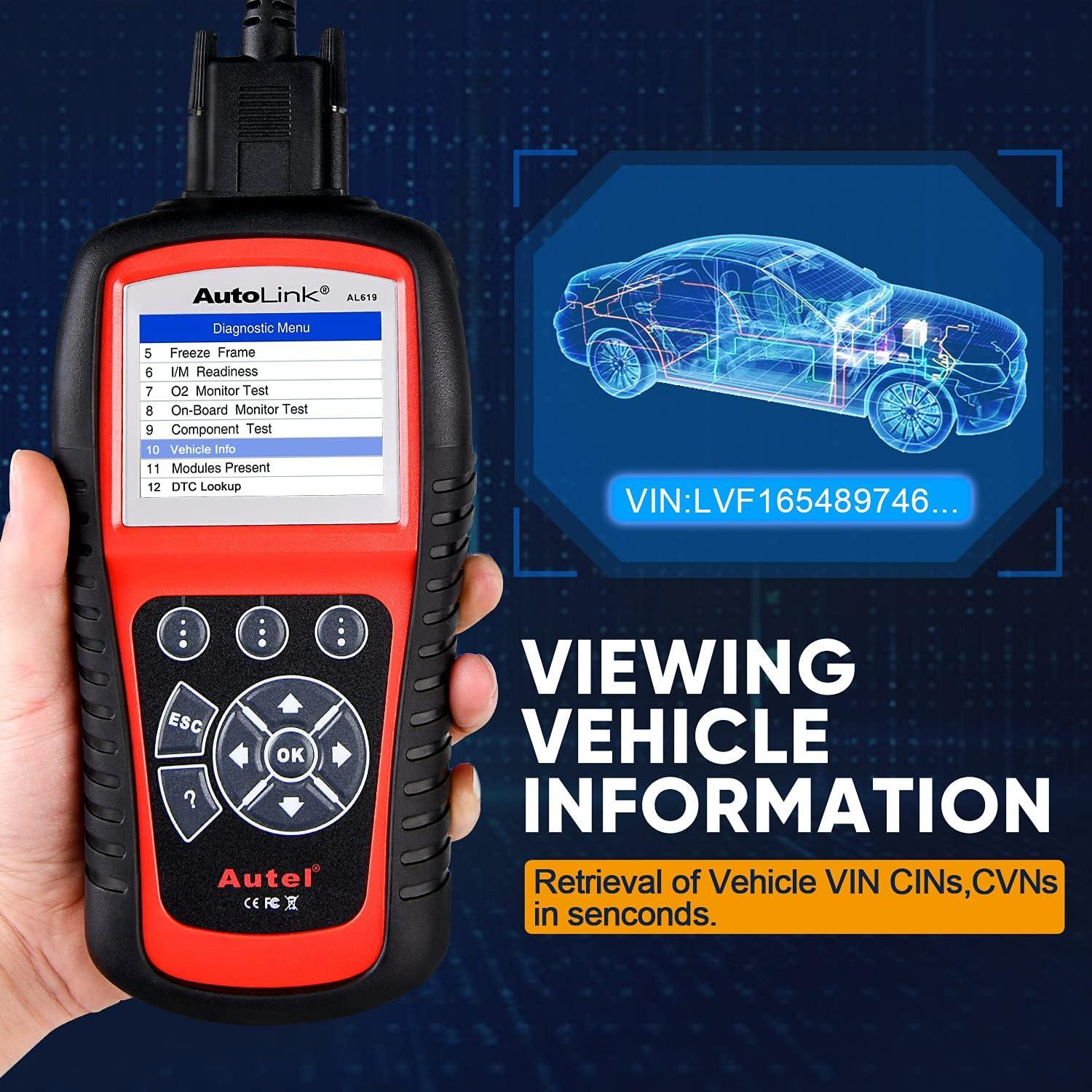 Escáner de Diagnóstico OBD2 Autel AL619 - ABS SRS 10 Modos