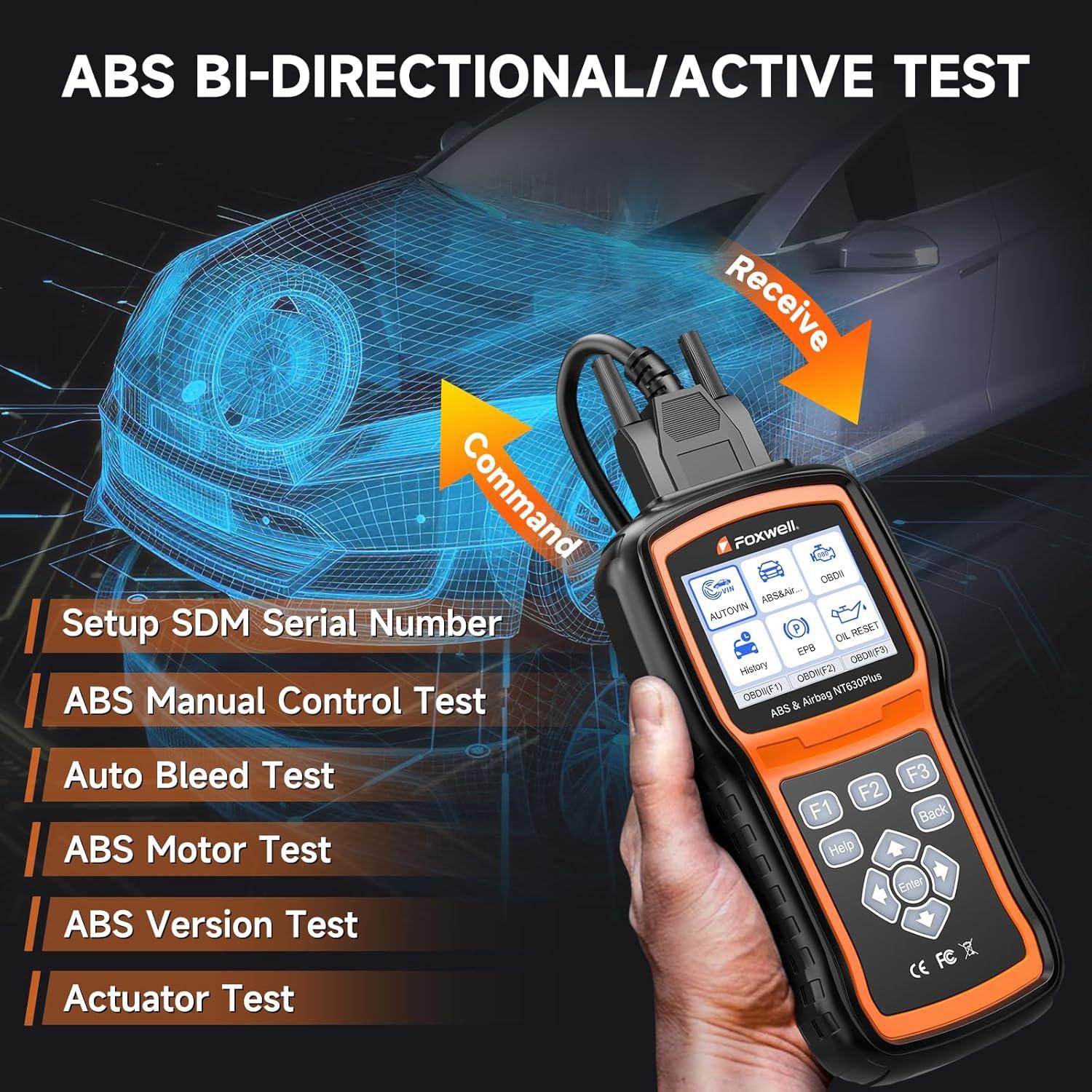 Escáner OBD2 FOXWELL NT630 Plus con ABS y SRS