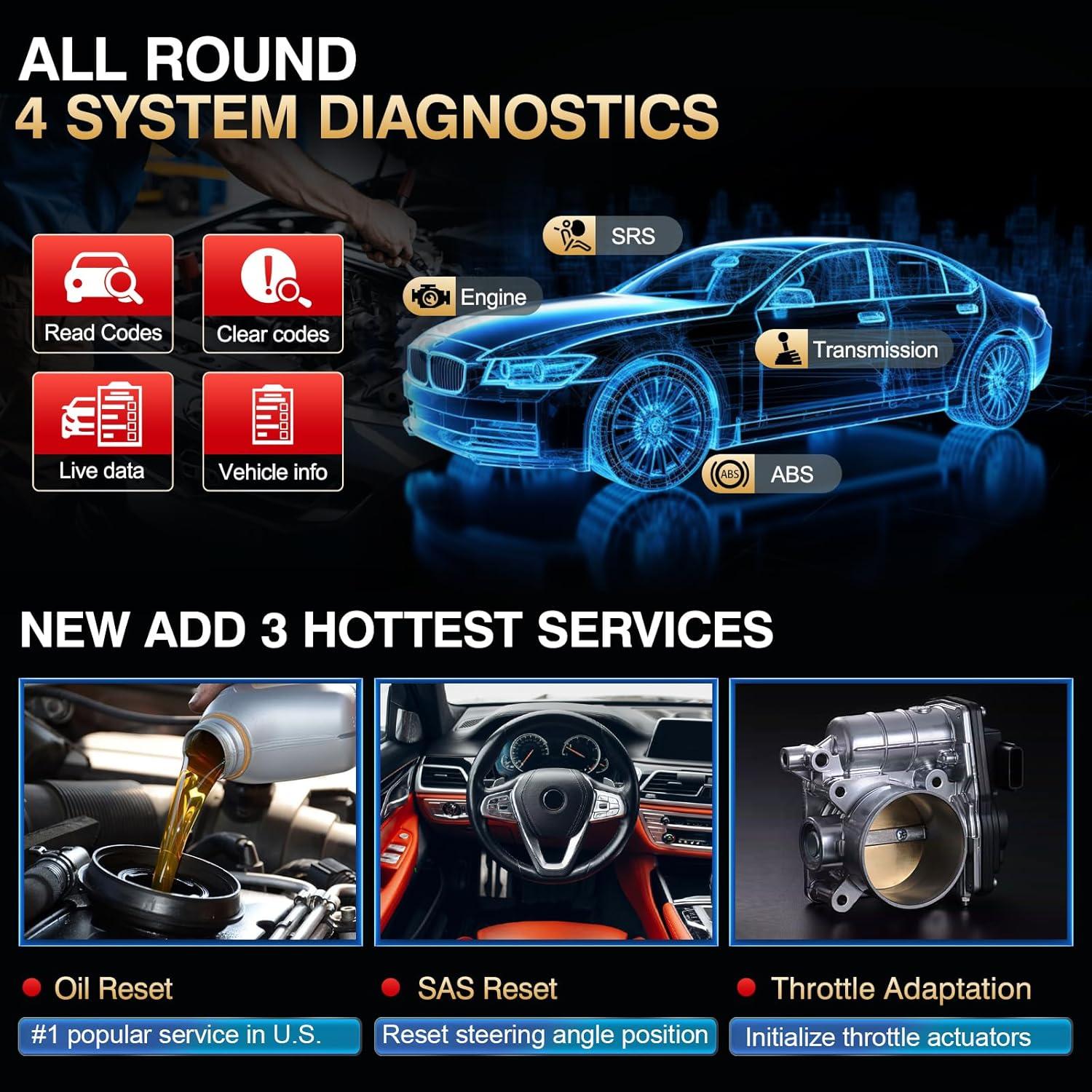 Escáner OBD2 LAUNCH CRP123 V2.0 Elite - Diagnóstico Motor/ABS/SRS