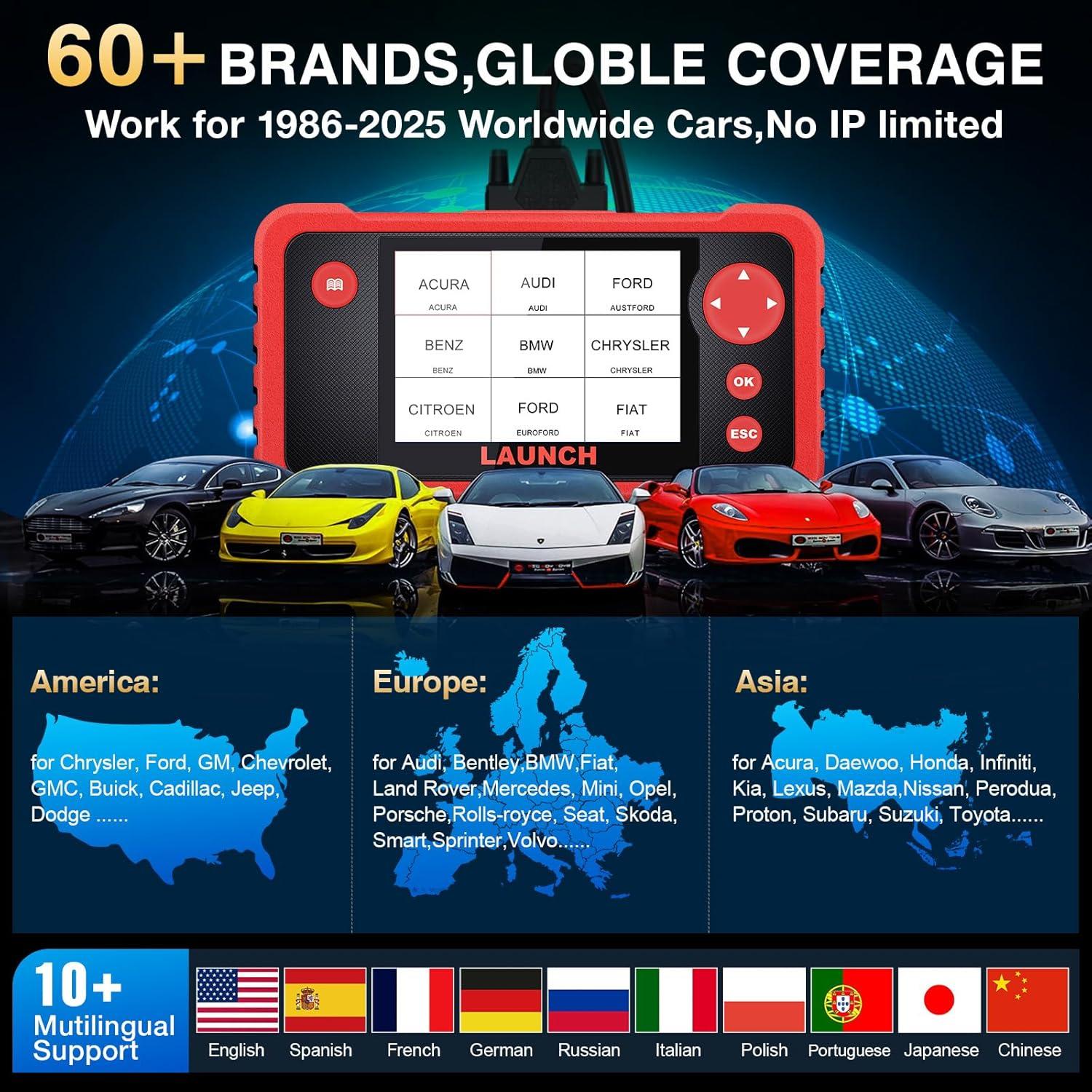 Escáner OBD2 LAUNCH CRP123 V2.0 Elite - Diagnóstico Motor/ABS/SRS