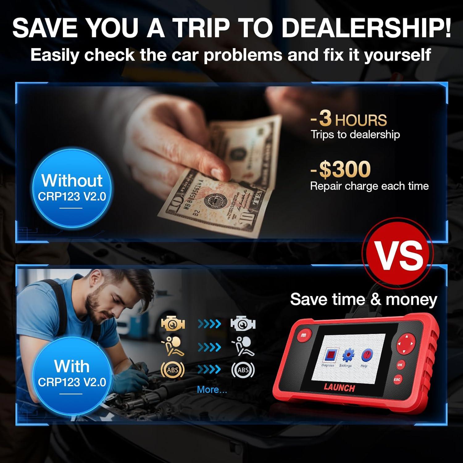 Escáner OBD2 LAUNCH CRP123 V2.0 Elite - Diagnóstico Motor/ABS/SRS