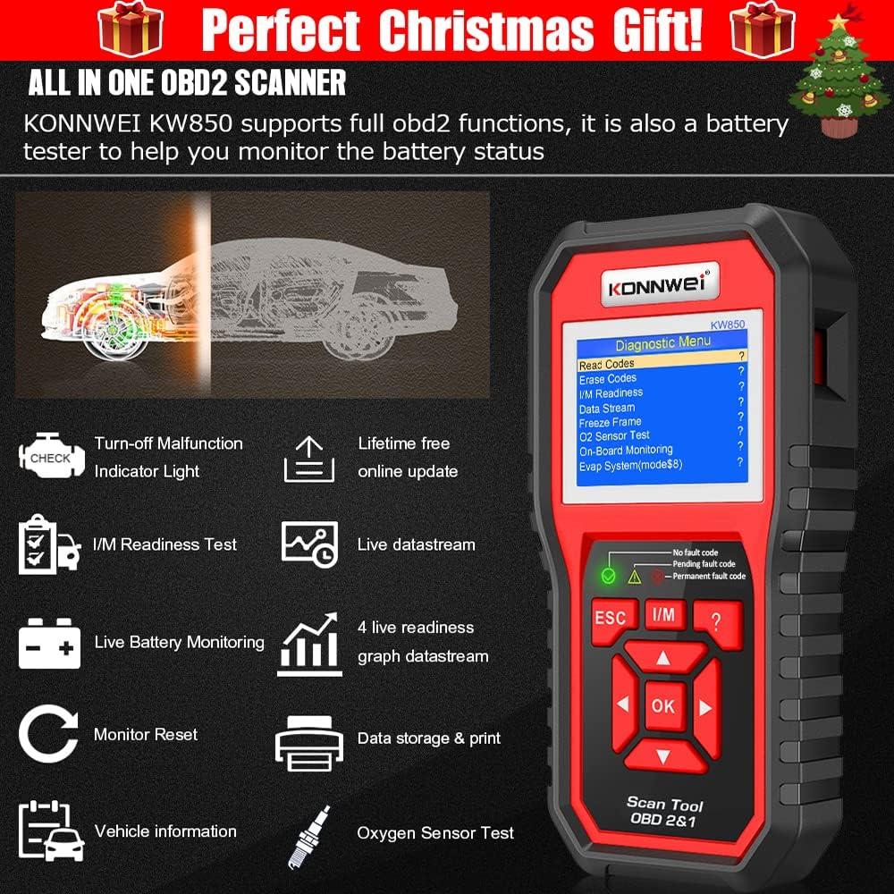 Escáner OBD2 KONNWEI KW850 Profesional para Autos 12V