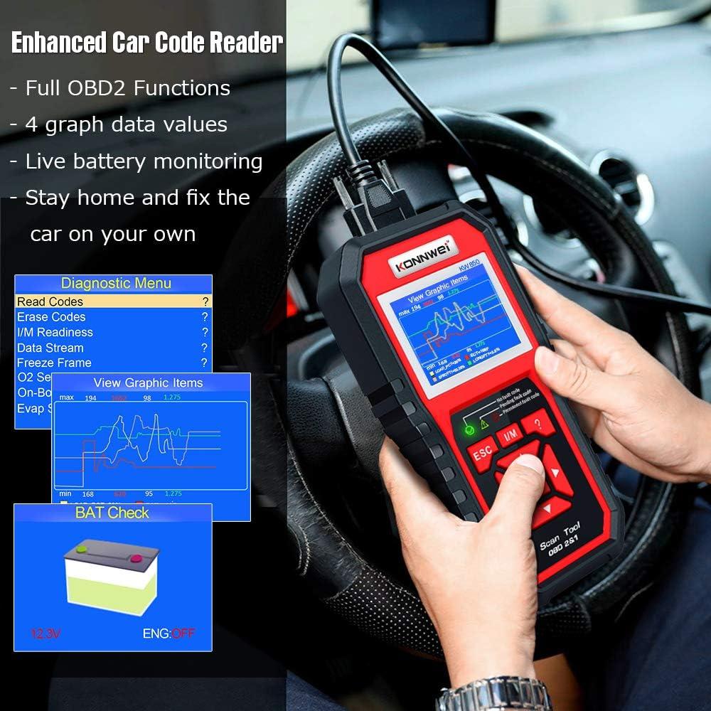 Escáner OBD2 KONNWEI KW850 Profesional para Autos 12V