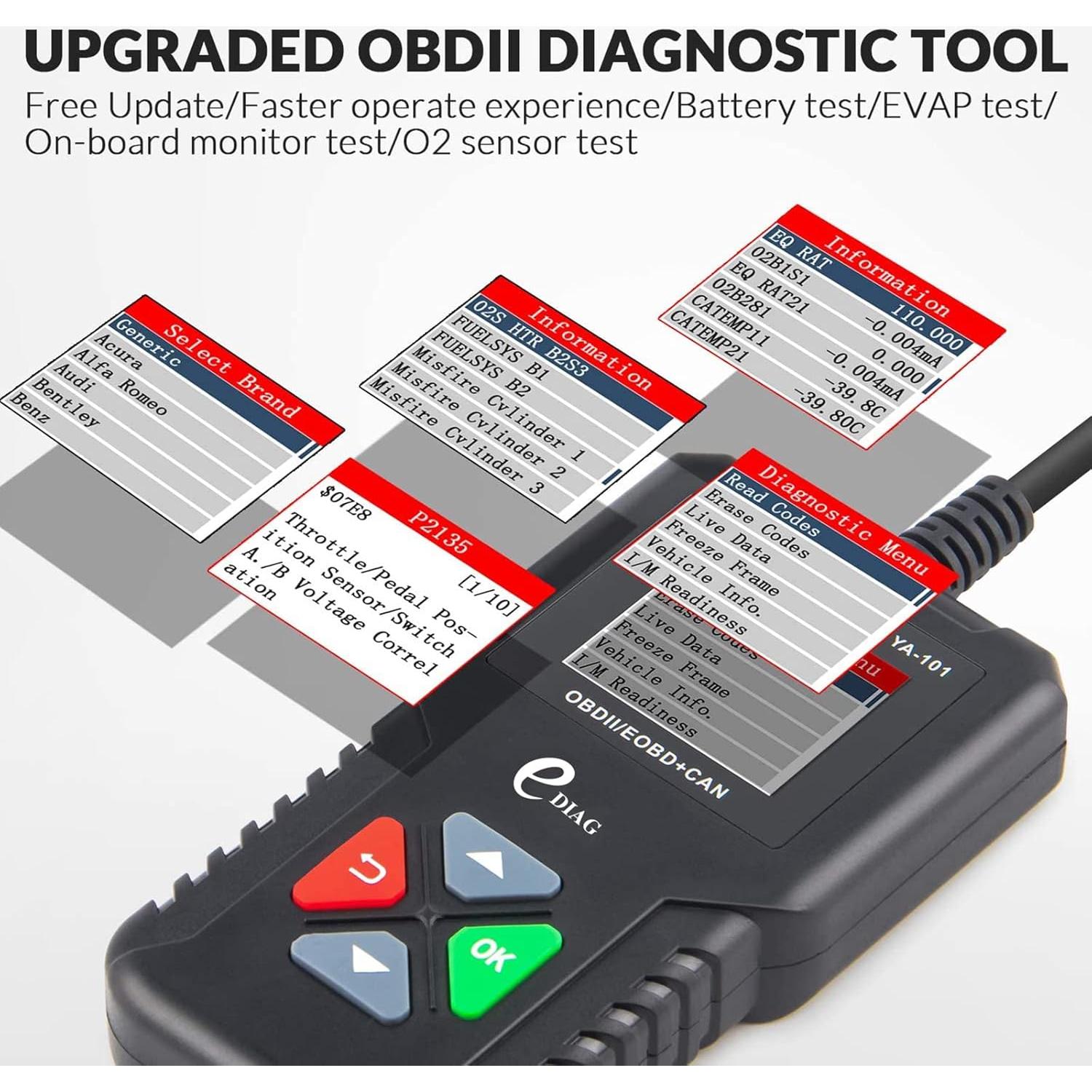 Escáner OBD2 EDIAG YA-101 Lector de Códigos para Autos