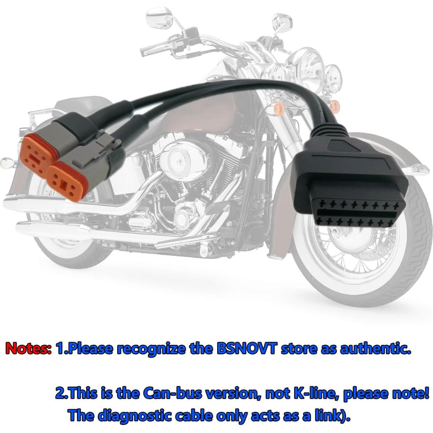 Cable Adaptador OBD2 para Harley Davidson 4Pin y 6Pin 30.48cm