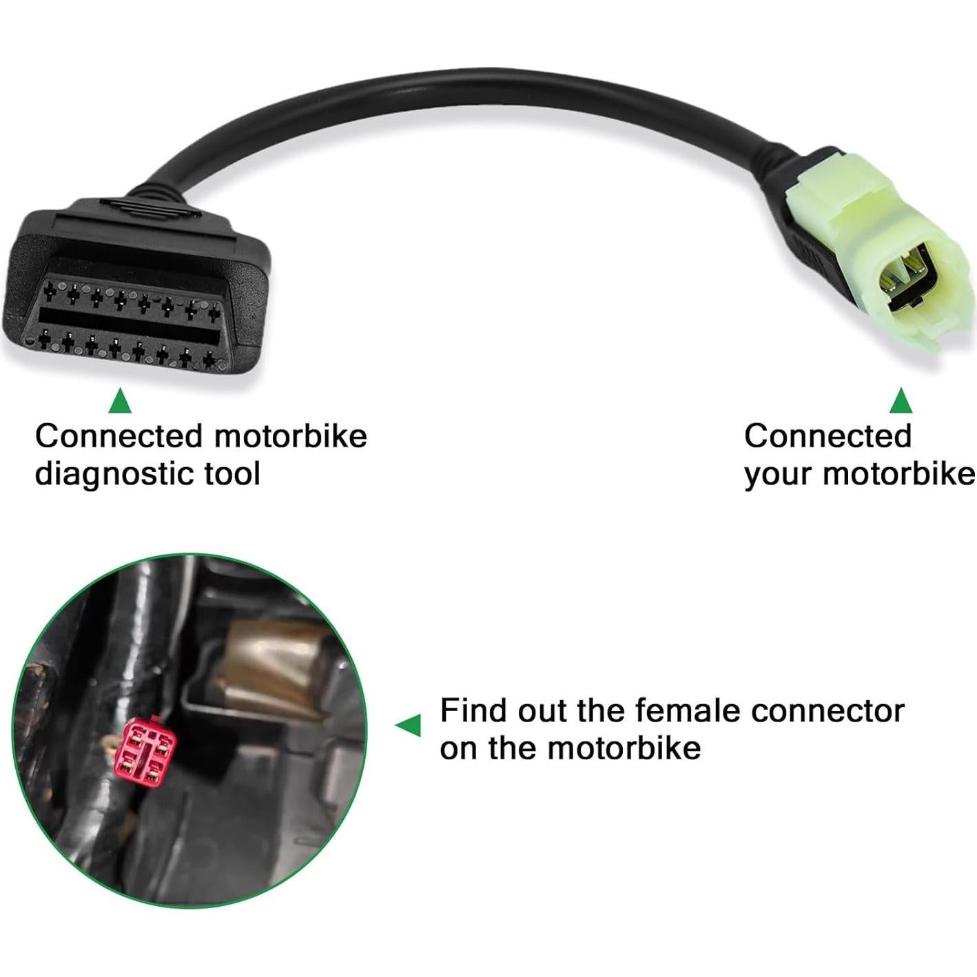 Adaptador OBD2 Honda 4pin a 16pin para Motocicletas 2017+
